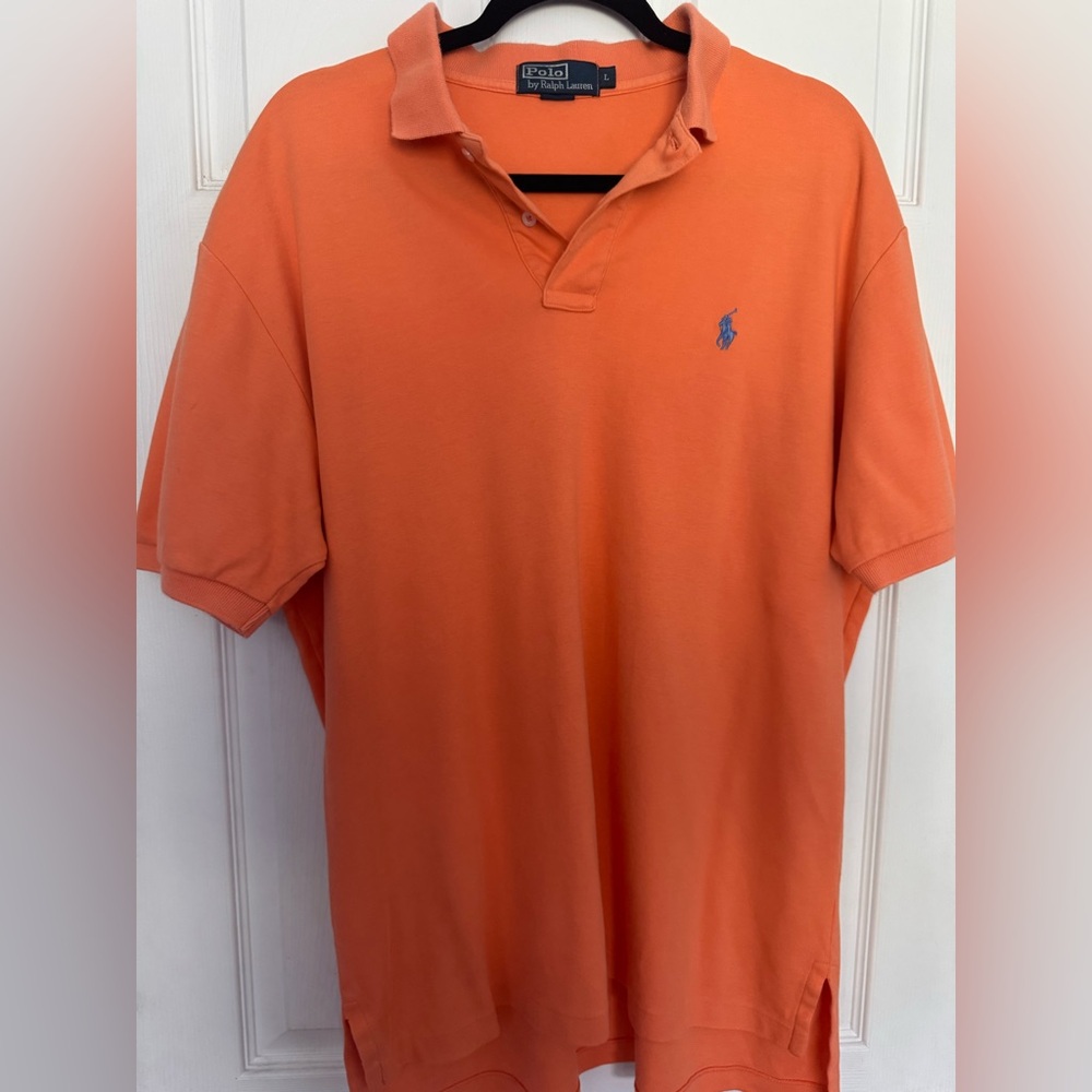 Ralph Lauren Orange Polo Shirt Classic Pique Cotton